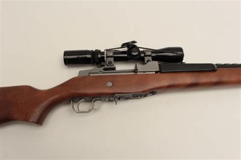 Ruger Ranch Model semi-automatic rifle, .223 caliber, 18.5” barrel, stainless, wood stock, S/N 195