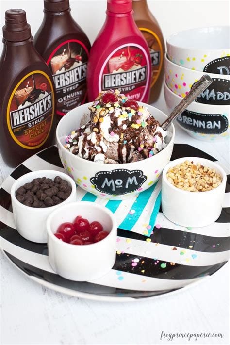 Sundae Sundays Bar with DIY Personalized Ice Cream Bowls - Frog Prince ...