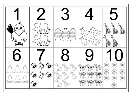 Numbers 1 10 Worksheets - Bloggakuten | Numeros para niños, Dibujos para preescolar, Fichas de ...