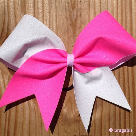 Neon pink and white glitter cheer bow. – BRAGABIT