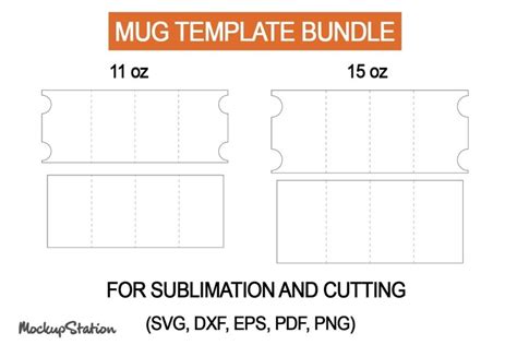 11oz Mug Template | 15oz Mug Template SVG, PNG, DXF