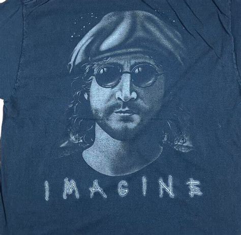 John Lennon Vintage T Shirt Black XL Imagine Fruit Of The Loom Beatles Peace | eBay