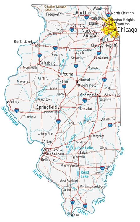 Illinois Lakes and Rivers Map - GIS Geography