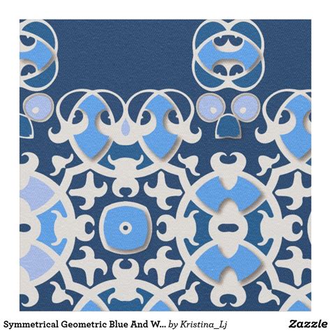 Symmetrical Geometric Blue And White Ornate Fabric in 2022 | Beautiful quilts, Fabric, Printing ...