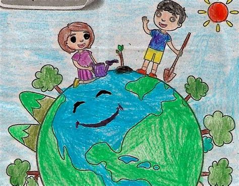 Save Mother Earth Drawing For Kids