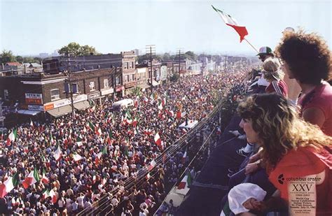 Italian Canadians celebrating after Italy's World Cup win, St. Clair Ave., Toronto, ON