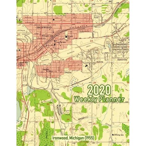 2020 Weekly Planner : Ironwood, Michigan (1955): Vintage Topo Map Cover ...