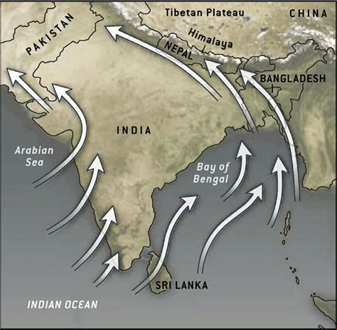 2 The moist air currents that drive the South Asian Monsoon are ...