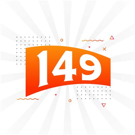 149 number vector font alphabet. Number 149 with decorative element ...