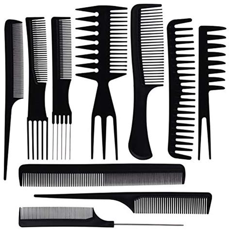 10 Piece Set Hair Stylists Professional Styling Comb Set Variety Pack Great for All Hair Types ...