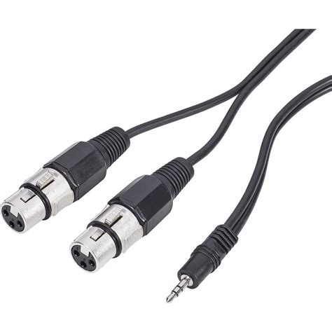 XLR Adapter cable [2x XLR socket - 1x Jack plug 3.5 mm] 3 m Black from ...