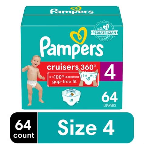 Pampers Cruisers 360 Baby Diapers Size 4 (22-37 lbs), 64 count - Kroger