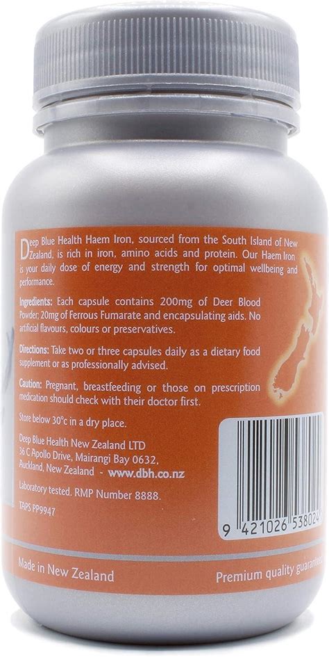 New Zealand Heme Iron Supplement - 1000mg x 90 Soft Gel Capsules - Iron ...