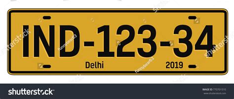 Delhi Car Plate Realistic Looking Registration Stock Vector (Royalty Free) 770701510 | Shutterstock