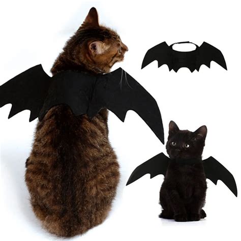 Null 1PC Funny Cats Cosplay Costume Halloween Pet Bat Wings Cat Bat ...