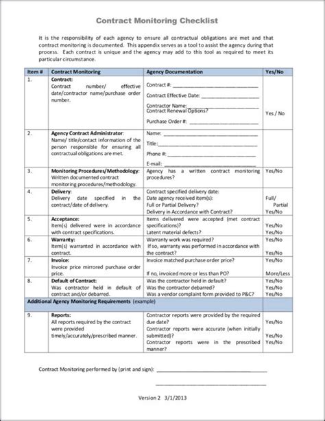 FREE 20+ Contract Checklist Samples & Templates in PDF | MS Word | Excel