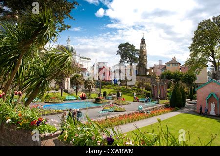 Portmeirion village Wales location for cult TV series The Prisoner aerial view Stock Photo - Alamy