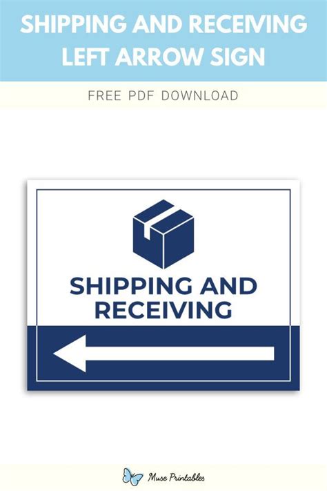 shipping and receiving left arrow sign