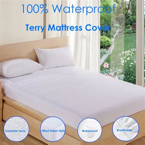 IROYAL 180*200cm Terry Waterproof Mattress Cover Anti mite Breathable Hypoallergenic Bed ...