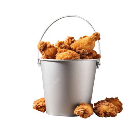 Fried Chicken In Paper Bucket On Transparent Background, Fried Chicken, Chicken Fried ...