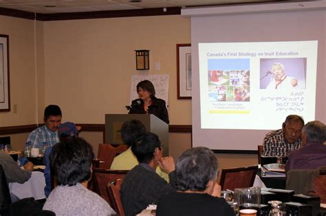 Inuit leader Mary Simon presenting at the annual meeting of District ...