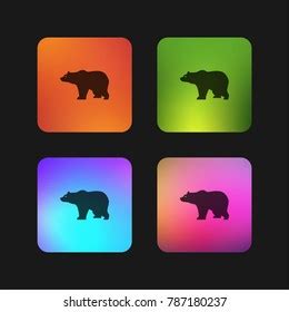 Bear Side View Silhouette Four Color Stock Vector (Royalty Free ...