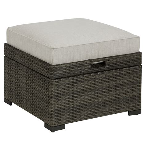 Grand Resort Monterey Cushioned Ottoman with Storage & Tray - Grey *Limited Availability