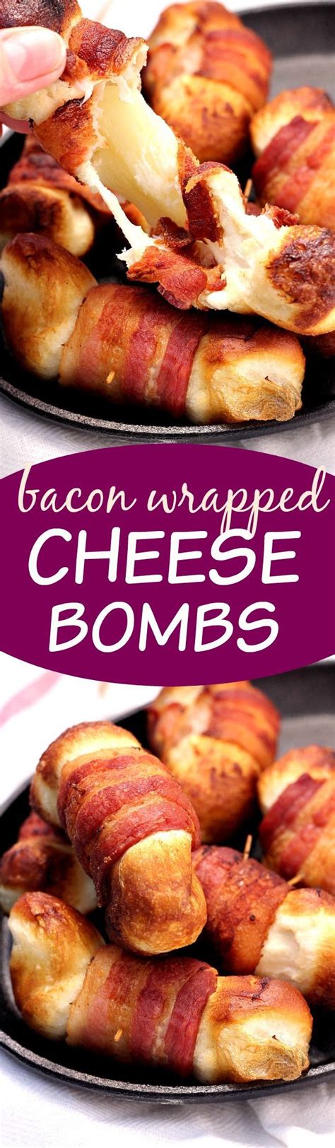 Bacon Wrapped Cheese Bombs - the appetizer that will make the party! Cheese filled biscuit bombs ...