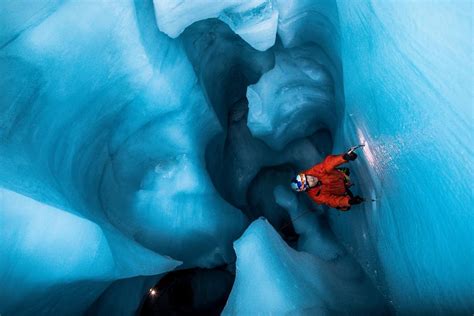 Will Gadd explores ice caves under Athabasca Glacier