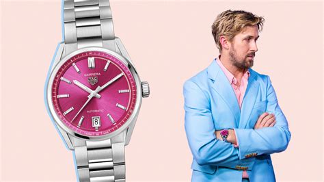 Ryan Gosling Rocks a Pink Dial TAG Heuer Carrera to 'Barbie’ Presser