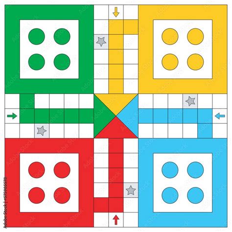 Ludo Board Template Printable Vector | Template printable, Game design, Printable board games