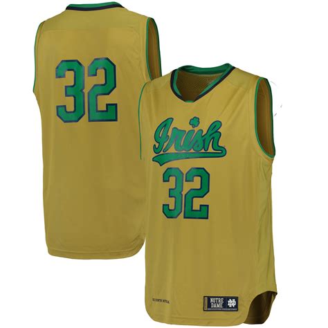 Under Armour #32 Notre Dame Fighting Irish Gold Replica Basketball ...