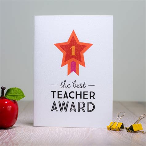 Best Teacher Card Thankyou Teacher Card No 1 Teacher Award
