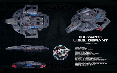 NCC-74205 U.S.S. DEFIANT | Star trek ships, Star trek wallpaper, Star trek rpg