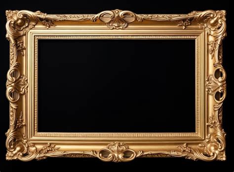 Premium AI Image | a gold frame on a black background