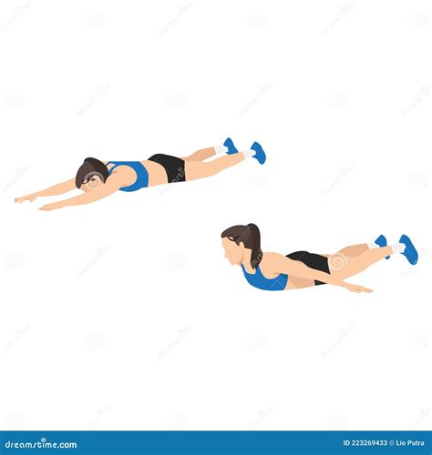 Prone Row Exercise Strength Workout Vector Illustration Silhouette | CartoonDealer.com #216975755