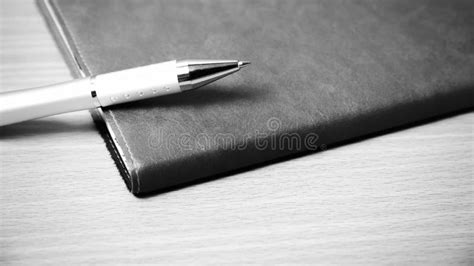 Book and Pen Black and White Color Tone Style Stock Image - Image of spiral, business: 57951661