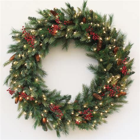 Get Decorated Fir Artificial Pre-lit Christmas Wreath in MI at English ...