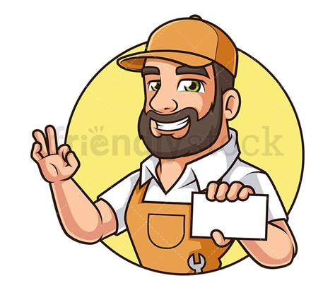 Handyman Logo Cartoon Clipart Vector - FriendlyStock