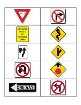 Printable Road, Street, & Traffic Flashcards for Drivers Ed - 80 Flashcards