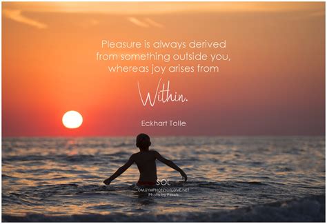 Eckhart Tolle Pleasure is always derived from something ou… | Flickr