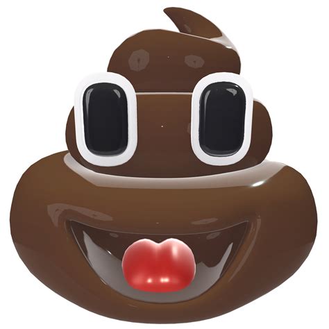 A cartoon poop with eyes and a red tongue. Poo emoticon, emoji poop face isolated on transparent ...