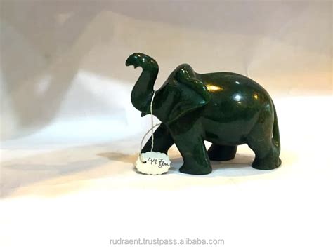 Handcrafted Green Jade Gemstone Painted Elephant Statue Made In India - Buy Gemstone Buddha ...