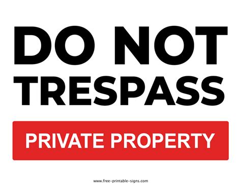 Printable No Trespassing Sign – Free Printable Signs