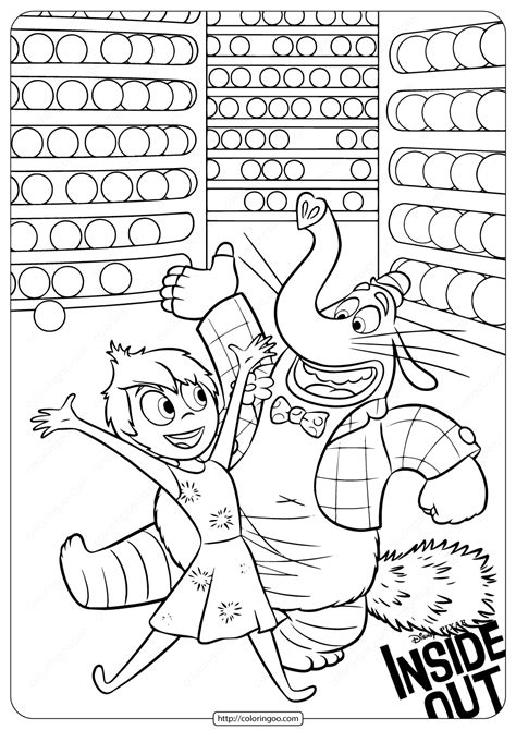 Disney Inside Out Joy and Bing Bong Coloring Pages