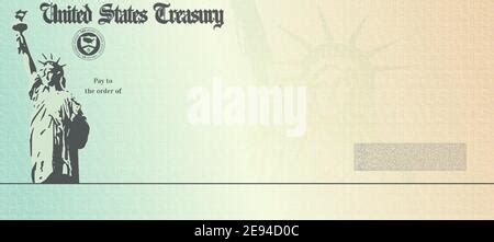 Blank stimulus check template. Fake money bank cheque mockup Stock Vector Image & Art - Alamy