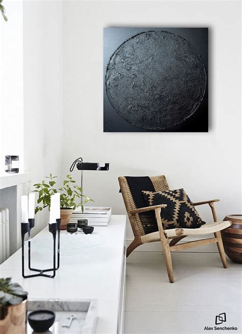 black painting / Home Decor / Wall Decor / Minimalist Art / Abstract ...