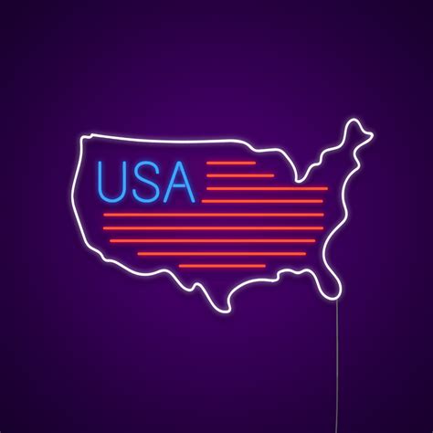 USA Map Flag Neon Light Sign - Neonize