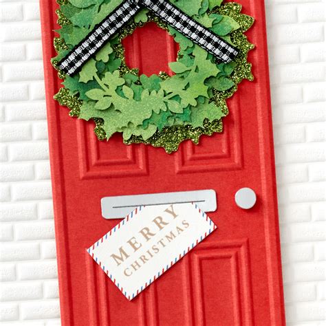 Merry Christmas Front Door With Wreath Christmas Card - Greeting Cards ...