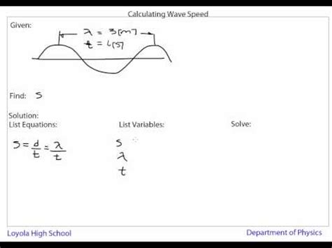 Waves Calculating Wave Speed - YouTube